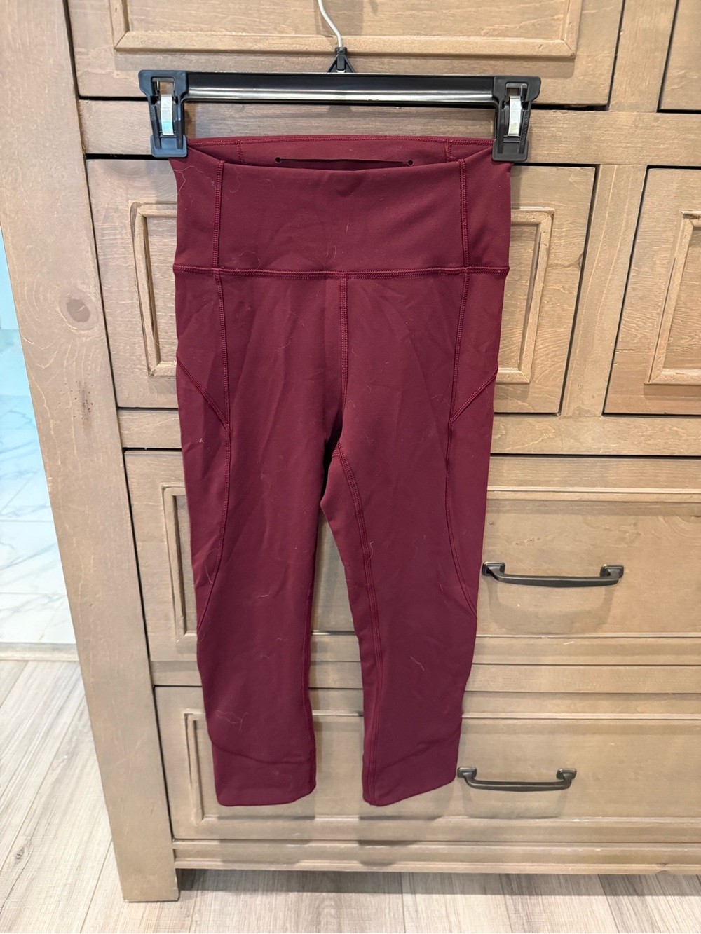 lululemon maroon high-rise leggings
